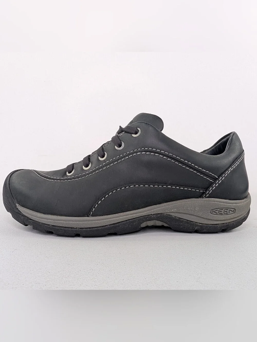 Keen Presidio II Womens Size 6 Shoes Black Leather Outdoor Trail Casual Walking